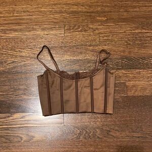Brown meshki lace corset
